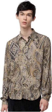 Ga&euml;lle Paris Camicia a fantasia - Heren - Casual Overhemden - Beige - XS - Overhemden