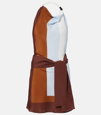 Sir. Striped halterneck silk minidress