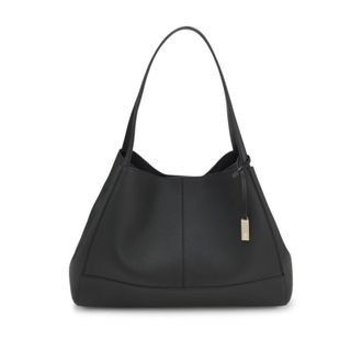 BOSS Grained-leather tote bag with detachable pouch
