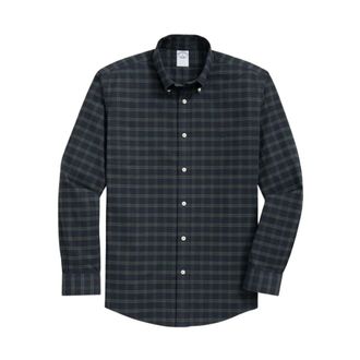 Brooks Brothers Slim Fit Non-Iron Geruite Stretch Oxford Overhemd met Button-Down Kraag - Heren - Casual Overhemden - Veelkleurig - 2XL - Katoen - Overhemden