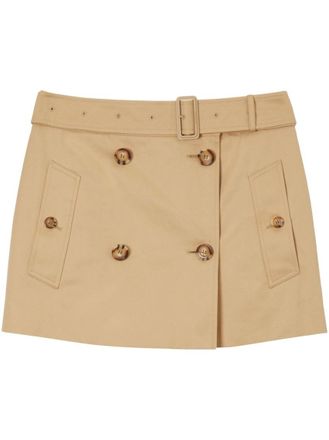 Burberry Light Brown Cotton Mini Skirt