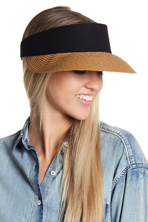 Nordstrom Rack Mixed Media Visor in Dark Natural at Nordstrom Rack