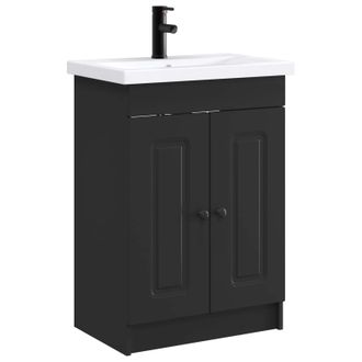 vidaXL Juego De Muebles De Ba&ntilde;o Negro 78,5 X 37,5 X 81 Cm Vidaxl