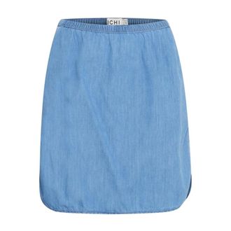 Ichi Ichi - Lichtblauwe Chambray Denim Rok - Dames - Rokken - Blauw - Maat: XS Denim