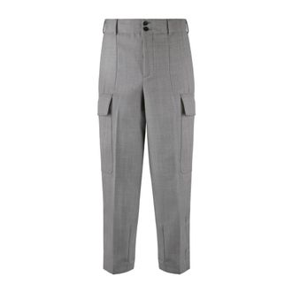 PT01 Pt01, Broeken, Heren, Grijs, W36, Wol, Wool Cargo Pants