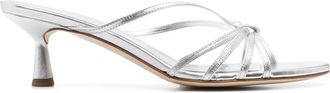 Aeyde Abby leather heeled sandals - women - Lambskin/Calf Leather/Calf Leather - 41 - Silver