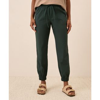 Pact Organic Cotton Monterey Poplin Jogger in Dark Spruce at Nordstrom, Size X-Small