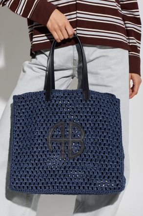 Anine Bing Shopper Bag Large Rio, Womens, Navy Blue