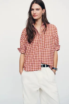 Maeve Mabel Boxy Oxford Shirt Top