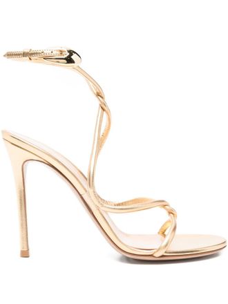 Gianvito Rossi 105mm strappy leather sandals - Gold