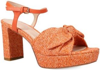 Pelle Moda Penni Ankle Strap Platform Sandal in Tangerine at Nordstrom, Size 8.5