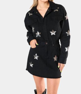 BuddyLove Raelynn Denim Mini Dress In Black