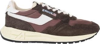 Autry Brown Low Suede Logo Sneakers