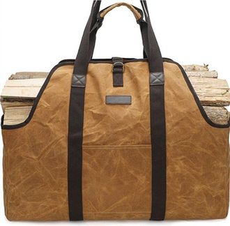 OEM [nunca Usado] Bolsa Para Le&ntilde;a, Cesta Para Le&ntilde;a, Bolsa Para Le&ntilde;a, Soporte Para Le&ntilde;a, Lona Impermeable, Extra Grande, Para Le&ntilde;a, Marr&oacute;n