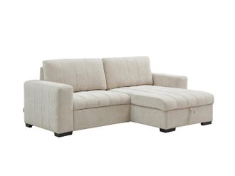 Vente-Unique Divano Letto Angolare Reversibile In Tessuto Testurizzato Beige - Konoti