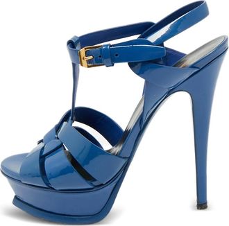 Saint Laurent Sandali Tribute con plateau - Blu