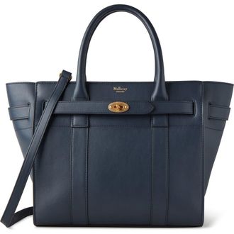 Mulberry Small Zipped Bayswater Leather Satchel in Night Sky at Nordstrom