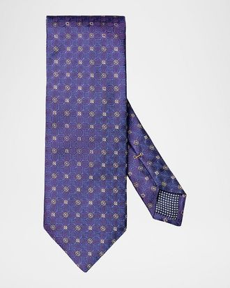 Eton Men & apos;s Floral-Medallion Silk Jacquard Tie