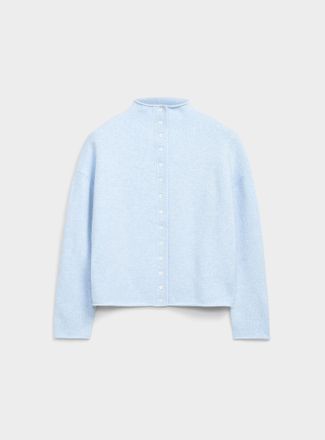 Contemporaine Womens Plush funnel-neck Cardigan Sweater