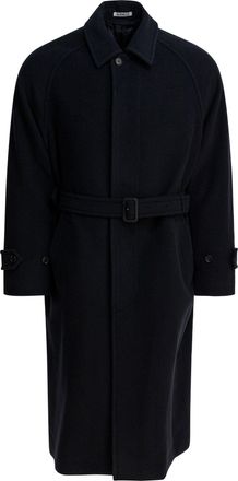 Auralee Long Wool Coat Jackets And Coats Nero-Uomo