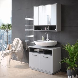 Vicco Mueble Bajo Lavabo Beatrice, Gris, 80 X 64 Cm Vicco