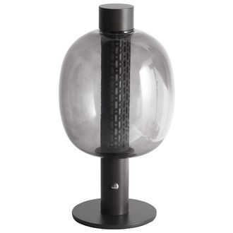Beliani Beliani - L&aacute;mpara De Mesa Moderna De Aluminio Led Para Interior Con Pantalla De Vidrio Inal&aacute;mbrica Negro Pulangi