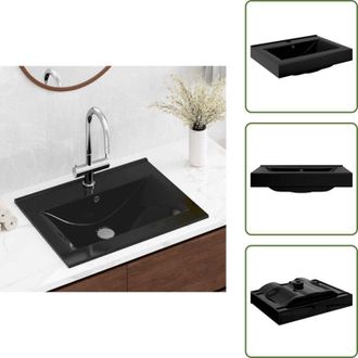 vidaXL The Living Store Lavello Bianco in Ceramica di Lusso con Foro Rubinetto 60x46 cm - Lavabo moderno