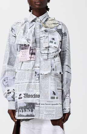 Moschino Camicia Moschino Couture in cupro stampato con rouches