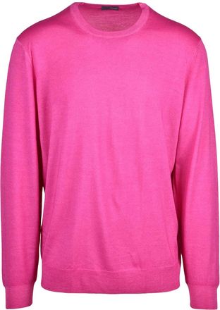 Drumohr Fuchsia Extrafine Merino Wool Crewneck Sweater