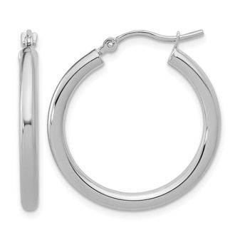 Diamond2Deal 14k Gold Polished 2.5mm Round Lightweight Tube Hoop Earrings