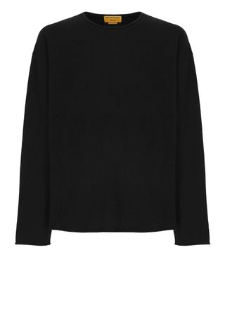 Guest In Residence Black Soft Hemless Edges Cashmere Sweater