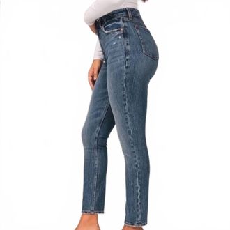 Abercrombie & Fitch Womens Ankle Straight Jeans In Blue