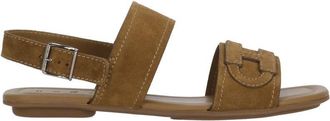Hogan Brown H685 Iconic H Suede Sandals