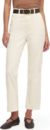 Favorite Daughter The Valentina Super High Waist Straight Leg Jeans in Gardenia at Nordstrom, Size 24