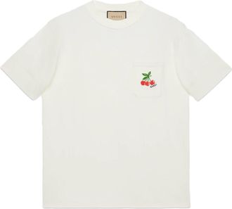 Gucci Embroidery Cotton T-Shirt White 729690-XJFQU-9088