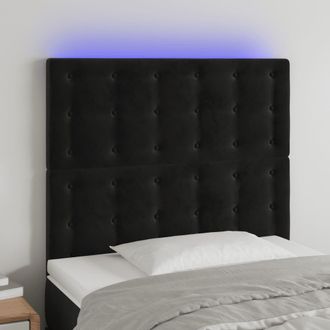 vidaXL Cabecero Con Luces Led Terciopelo Negro 100x5x118/128 Cm Vidaxl