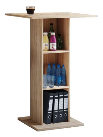 ebuy24 Altavoz De Madera Vcm Dimensiones Aprox. Al. 108 X An. 70 X T. 70 Cm Escritorio De Pie Con Tres Compartimentos Grandes Mesa De Pie - Bofus (sonoma Rob
