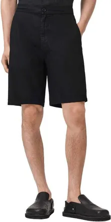 AllSaints Corbett Cotton & Linen Shorts in Orca Black at Nordstrom, Size Xx-Large