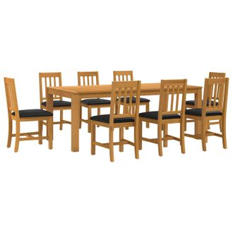 vidaXL Set Da Pranzo 9 Pz Nero 200 X 100 X 75 Cm Vidaxl