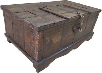 Wanderlust Deco Ba&uacute;l De Madera Artesanal 109x64x45h Cm