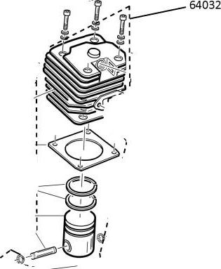 AMA Kit Cilindro E Pistone Motosega Bg45 Originale Ama 64032