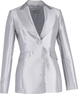 Gabriela Hearst Serge Blazer in Silver Silk