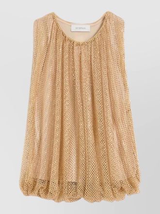 Sportmax bubble hem chainmail mesh halterneck top