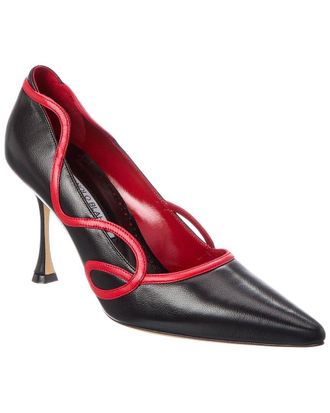 Manolo Blahnik Ansaki 90 Leather Pump