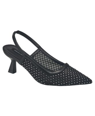 French Connection Womens Elea Mesh and Stone Slingback Heel