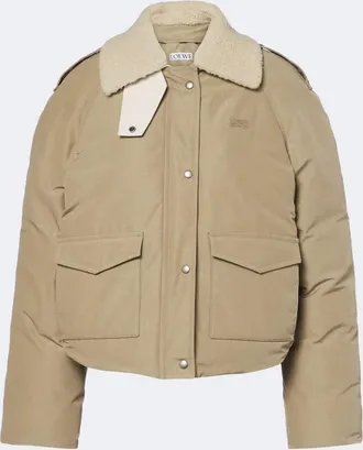 Loewe Padded shearling-trimmed cotton-blend jacket