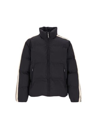 Palm Angels Black Quilted Sleeve Stripe Down Jacket