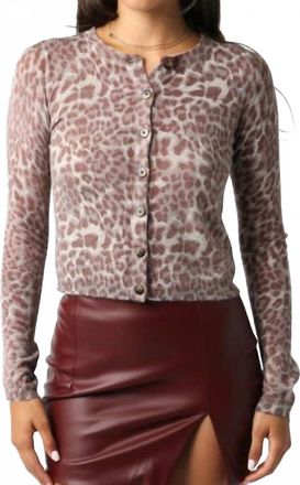 Olivaceous Dania Knit Top In Pink Brown Leopard