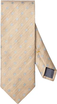Eton Beige Floral Linen & Silk Tie in Light Beige at Nordstrom