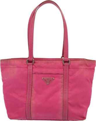 Prada Re-Nylon Pink Nylon Handbag (Pre-Owned)